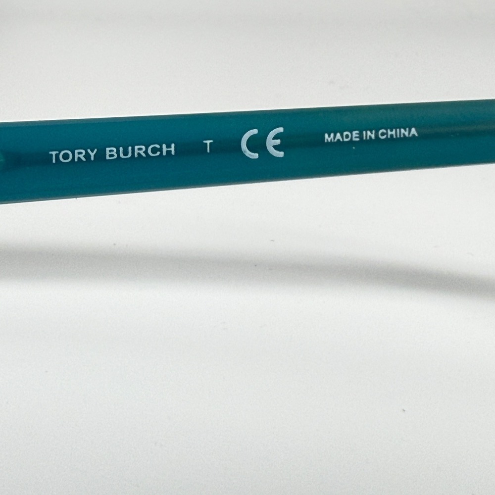 Tory Burch Multicolor Tortoiseshell Cat-Eye Glasses with Teal Temples - Picture 6 of 7